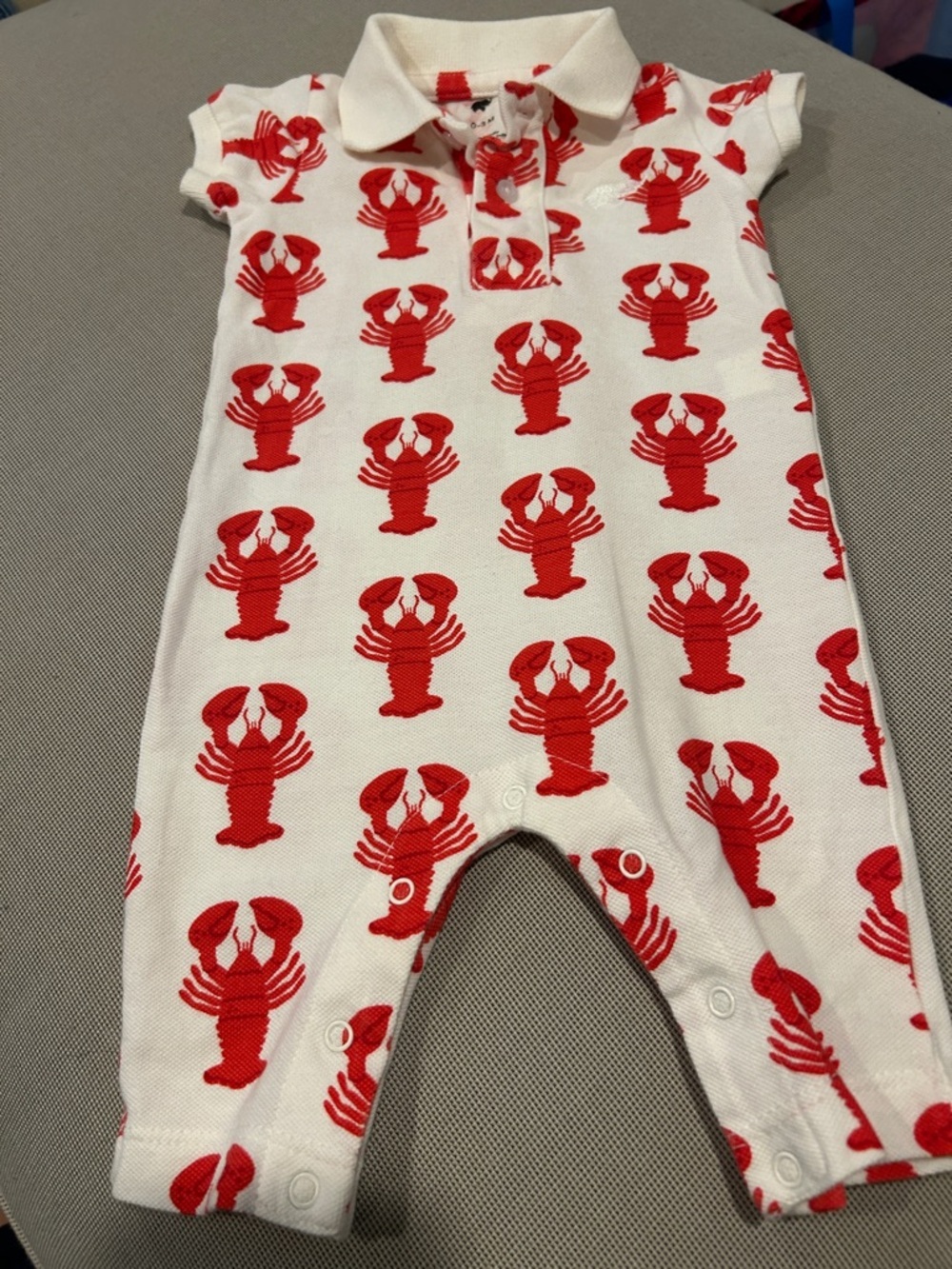 monica + Andy Organic Cotton Lobster Romper